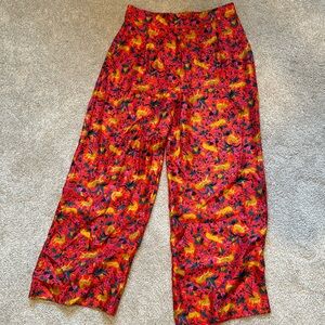 J.Crew Collection Silk printed wide leg pants